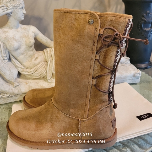 Ugg Tasman Boots Braided Lace-Up Suede Designer Celebrity Luxury Shearling #132 - Picture 4 of 14